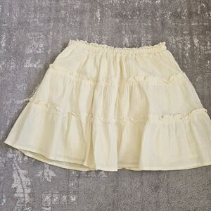 GAP Cream A-Line Tiered Skirt